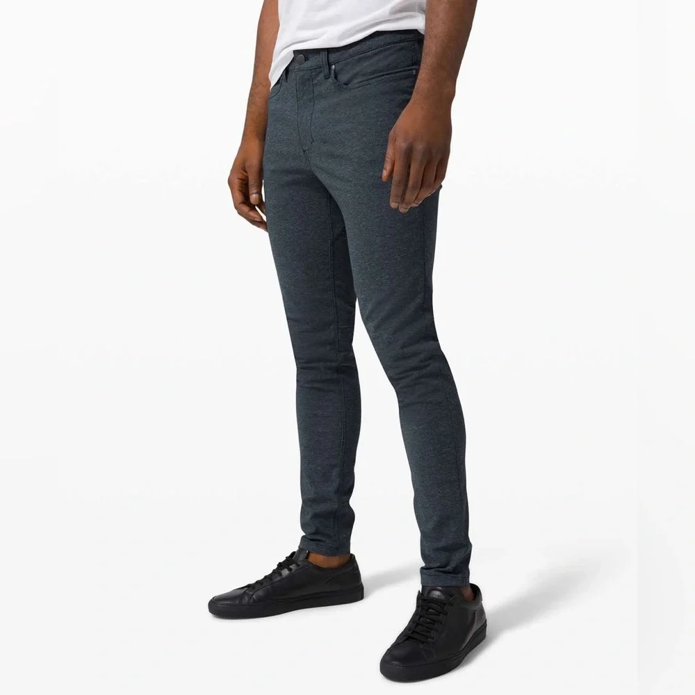 SOLD LULULEMON ABC Pant Skinny *Tech Canvas 32" Size 28 Heathered Deep Navy - Picture 11 of 11